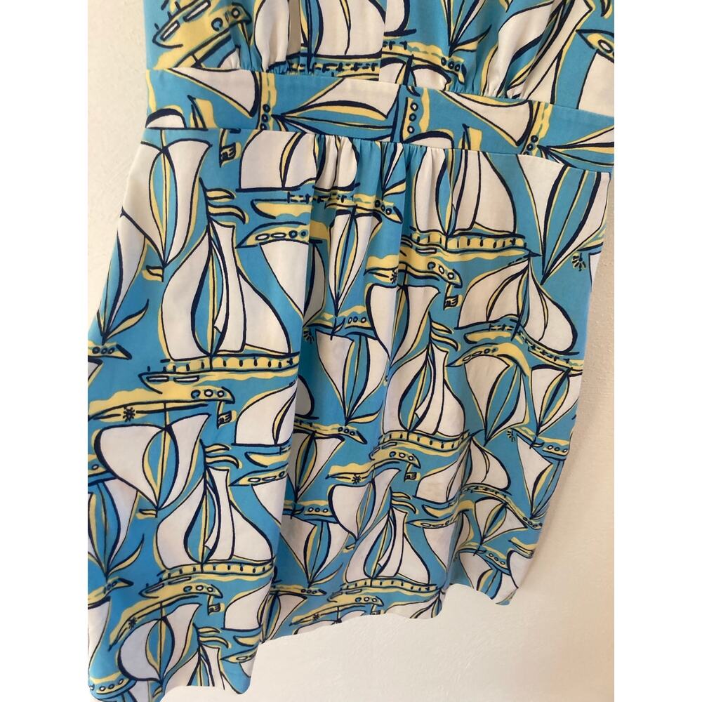 Lilly Pulitzer Patty Silk Cotton Knit Dress in Docksider Sailboat Boat L HTF - Picture 7 of 10